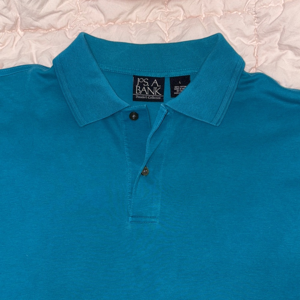 Jos. A. Bank Teal Polo Traveler’s Collection Shirt for Men
